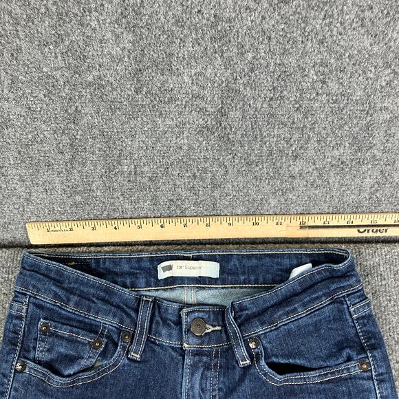 Levi's Perfectly Slim Jeans Womens W27 L34 Blue Bootcut Mid Rise Stretch Denim - Picture 5 of 11